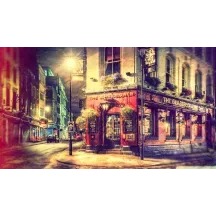 Papier peint Panoramique Rue Nuit Ancien