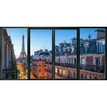 Papier Peint Panoramique Trompe l'Oeil Paris fenêtre