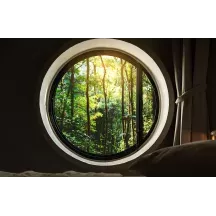 Papier Peint Panoramique Trompe l'Oeil Foret Hublot