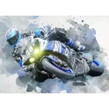 Papier Peint Panoramique Moto Piste Yamaha