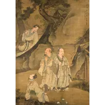 Papier Peint Panoramique Peinture 16e siècle Gu Gao - Immortels