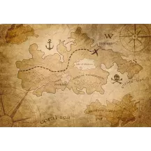 Papier Peint Panoramique Carte Pirate