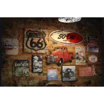 Papier Peint Panoramique Vintage Panneaux Route 66