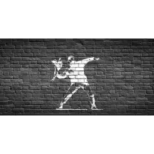 Papier Peint Panoramique Banksy - Rage The Flower Thrower