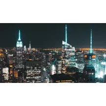 Papier Peint Panoramique Ville New York de Nuit