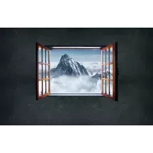 Papier Peint Panoramique Fenêtre Montagne