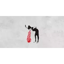 Papier Peint Panoramique Banksy - Femme qui vomit des coeurs