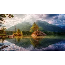 Papier Peint Panoramique Montagnes Lac