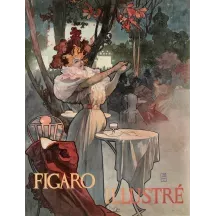 Papier Peint Panoramique Peinture 19e Alphonse Mucha - Figaro Illustré / Les cafés-concerts