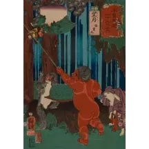 Papier Peint Panoramique Estampe 19e siècle Utagawa Kuniyoshi - Mochizuki