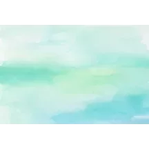 Papier peint Panoramique Aquarelle Bleu et vert