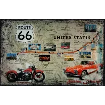 Papier Peint Panoramique Vintage USA Route 66 Voiture