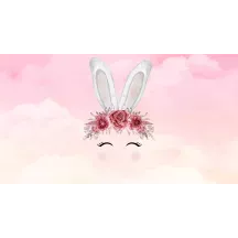 Papier Peint Panoramique Lapin Mignon Couronne