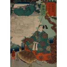 Papier Peint Panoramique Estampe 19e siècle Utagawa Kuniyoshi - Fukushima