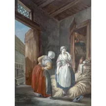 Papier Peint Panoramique Peinture 18e siècle Pierre-Antoine Baudouin - La Paysanne querellée par sa mère