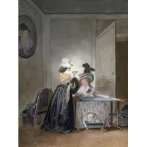 Papier Peint Panoramique Peinture 18e Jean-Baptiste Mallet - La Brodeuse