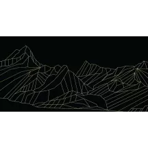 Papier Peint Panoramique Montagne Géométrique Or