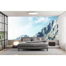 Papier Peint Panoramique Montagne Enneigée 2