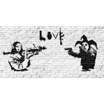 Papier Peint Panoramique Banksy - Guerre Clown Joconde