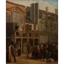 Papier Peint Panoramique Peinture 19e siècle Jean Roller - La Parade de Bobèche et Galimafré