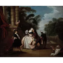 Papier Peint Panoramique Peinture 18e siècle Jean-Baptiste Pater - Le Baiser rendu