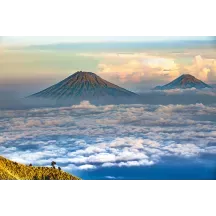 Papier Peint Panoramique Volcan Nuages
