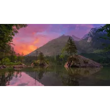 Papier Peint Panoramique Lac île