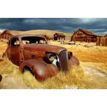 Papier Peint Panoramique Voiture Abandonnée