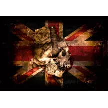 Papier Peint Panoramique Crane Tête de Mort Drapeau Anglais