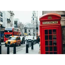 Papier Peint Panoramique Ville de Londres Cabine Téléphonique