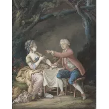 Papier Peint Panoramique Peinture 18e siècle Pierre-Antoine Baudouin - Le Déjeuner champêtre