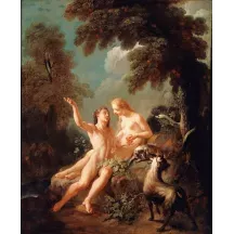 Papier Peint Panoramique Peinture 18e siècle Jean-Joseph Dumons - Adam et Eve au Paradis