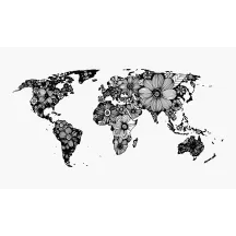 Papier Peint Panoramique Mappemonde Floral