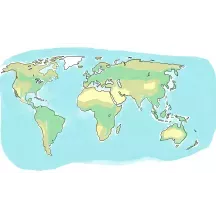 Papier Peint Panoramique Mappemonde Dessin 2