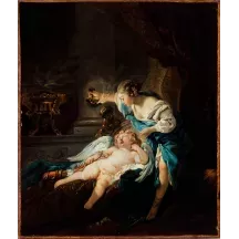 Papier Peint Panoramique Peinture 18e siècle François Boucher - Psyché et l'Amour