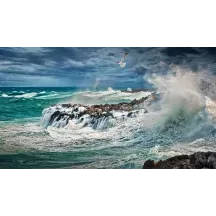 Papier Peint Panoramique Vagues Océan