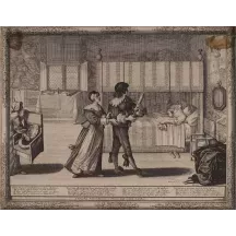 Papier Peint Panoramique Estampe 19e siècle Abraham Bosse - J'ai la siringue en main