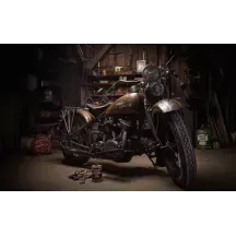 Papier Peint Panoramique Garage Moto Vintage