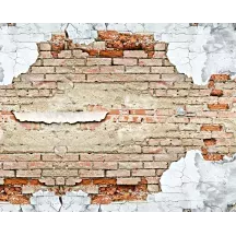 Papier peint Panoramique Briques Rouges Abimées