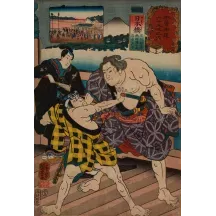 Papier Peint Panoramique Estampe 19e siècle Utagawa Kuniyoshi - Nihonbashi