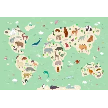 Papier Peint Panoramique Mappemonde Enfant