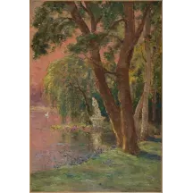 Papier Peint Panoramique Peinture 20e siècle Iwill - Le lac d'amour - le lever du soleil