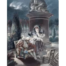 Papier Peint Panoramique Peinture 18e siècle Pierre-Antoine Baudouin - La Soirée des Tuileries