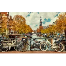 Papier Peint Panoramique Ville Amsterdam Vélos