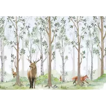 Papier Peint Panoramique Animaux Forêt 3