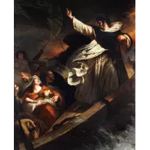 Papier Peint Panoramique Peinture 19e siècle Ary Scheffer - Saint Thomas d'Aquin prêchant la confiance en Dieu pendant la tempête