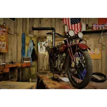 Papier Peint Panoramique Moto Vintage Garage