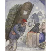 Papier Peint Panoramique Peinture 19e siècle Théophile Alexandre Steinlen - L’Affaire Crainquebille