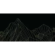 Papier Peint Panoramique Montagne Géométrique Or 2