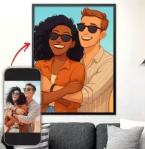 Portrait photo cartoon personnalisé – Illustration fun et colorée